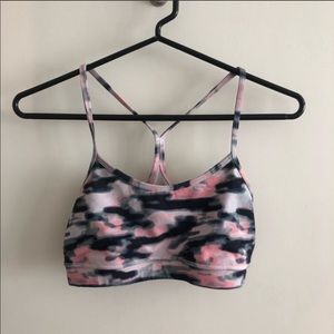 Lululemon Pink Camo Flow Y sports bra